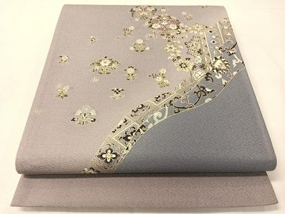 平和屋着物●太鼓柄袋帯　刺繍　動物花唐草文　金彩　正絹　逸品　CABI4352vp