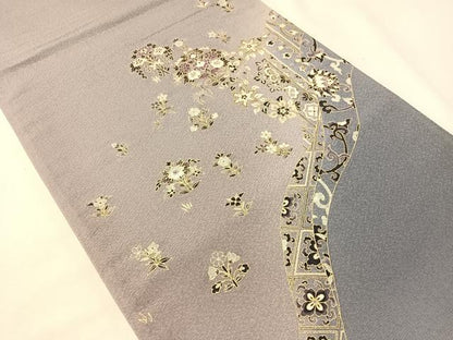 平和屋着物●太鼓柄袋帯　刺繍　動物花唐草文　金彩　正絹　逸品　CABI4352vp