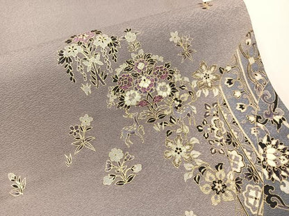 平和屋着物●太鼓柄袋帯　刺繍　動物花唐草文　金彩　正絹　逸品　CABI4352vp