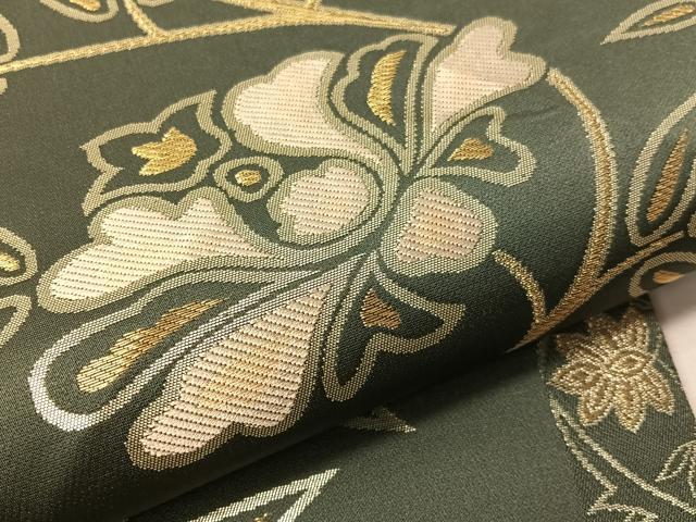 平和屋着物●伝統工芸士　意匠部門　上石辰男　全通柄袋帯　古都錦　金糸　正絹　逸品　CABI4353vp