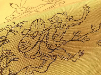 平和屋着物●西陣　勝山織物謹製　六通柄　本袋帯　高山寺　鳥獣戯画　正絹　逸品　CABI4357vp