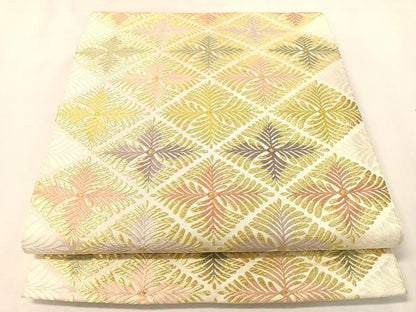 平和屋着物●織匠十一代目 篠屋宗兵衛謹製　綴れ唐織　六通柄袋帯　菱松葉　金糸　正絹　逸品　CABI4369vp