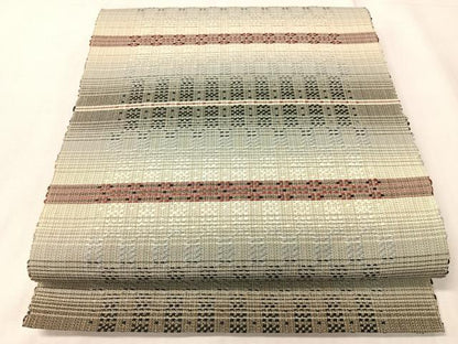 平和屋着物●八寸名古屋帯　花織　横段文　正絹　逸品　CABI4373vp