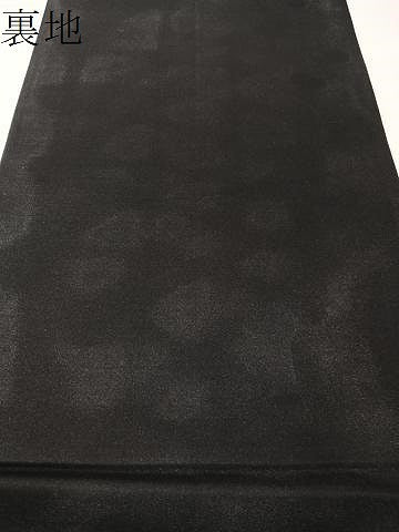 平和屋着物●六通柄袋帯　熨斗花文　黒地　金糸　正絹　逸品　CABI4374vp