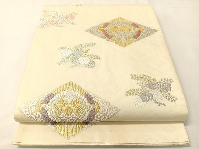 平和屋着物●山口美術織物　皇室　伊勢神宮御用　西陣織　六通柄袋帯　唐織　有職菱取双鳥桐文　金銀糸　正絹　逸品　CABI4376vp