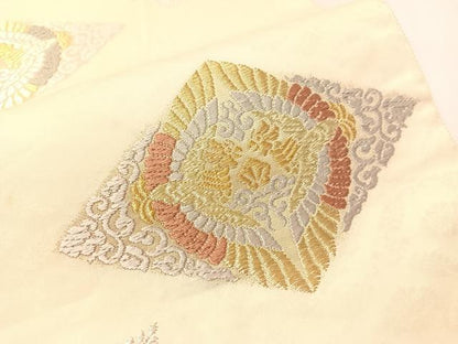平和屋着物●山口美術織物　皇室　伊勢神宮御用　西陣織　六通柄袋帯　唐織　有職菱取双鳥桐文　金銀糸　正絹　逸品　CABI4376vp