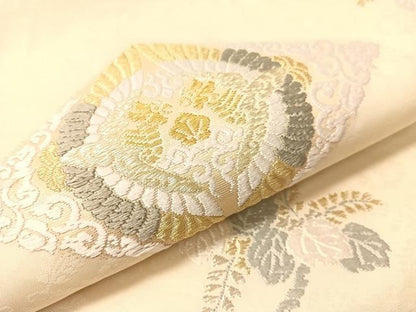 平和屋着物●山口美術織物　皇室　伊勢神宮御用　西陣織　六通柄袋帯　唐織　有職菱取双鳥桐文　金銀糸　正絹　逸品　CABI4376vp