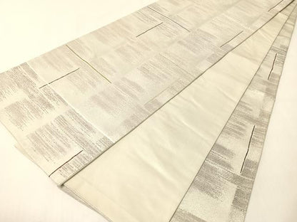 平和屋着物●西陣の名門　加納幸謹製　六通柄袋帯　段霞文　金銀糸　正絹　逸品　CABI4377vp