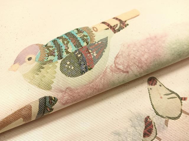 平和屋着物●九寸開き名古屋帯　飛鳥文　銀彩　正絹　逸品　CABI4380vp