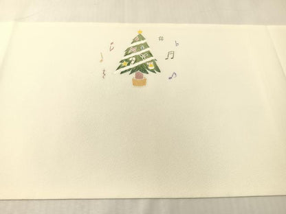 平和屋着物●九寸開き名古屋帯　作家物　手描き　クリスマス　ツリー　リース　音符　正絹　逸品　CABI4383vp