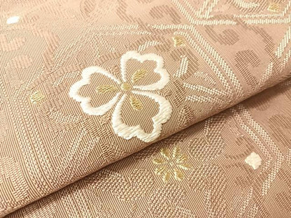 平和屋着物●八寸名古屋帯 唐織 綴れ 亀甲花文 金糸 正絹 逸品 CABI4393vp
