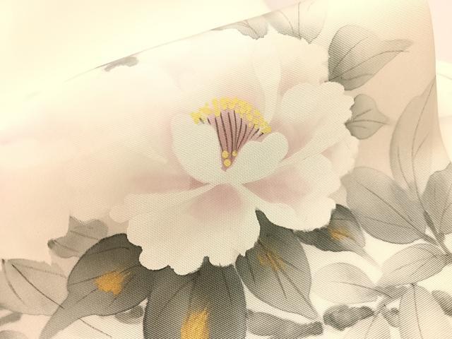 平和屋着物●塩瀬　九寸名古屋帯　作家物　手描き　枝花文　金彩　正絹　逸品　未使用　CABI4397vp