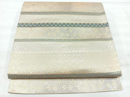 平和屋着物◎六通柄袋帯　古代名物裂　金銀糸　正絹　逸品　CABI4414nb