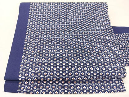 平和屋着物◎全通柄　九寸名古屋帯　型染め　亀甲花文　正絹　逸品　未使用　CABI4428nb