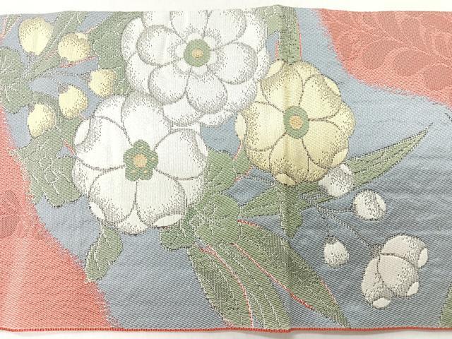 平和屋着物◎八寸名古屋帯　絞り　草花文　正絹　逸品　未使用　CABI4432nb
