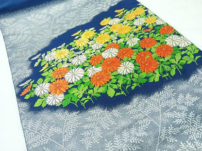 平和屋着物◎九寸名古屋帯　唐織　草花文　銀糸　正絹　逸品　CABI4434nb