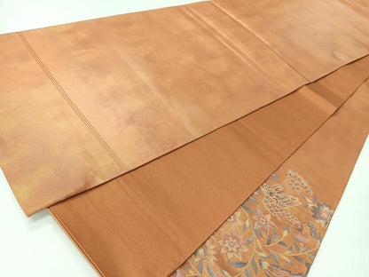 平和屋着物◎太鼓柄袋帯　花鳥文　正絹　逸品　CABI4439nb