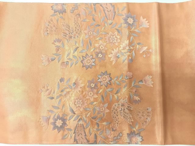 平和屋着物◎太鼓柄袋帯　花鳥文　正絹　逸品　CABI4439nb