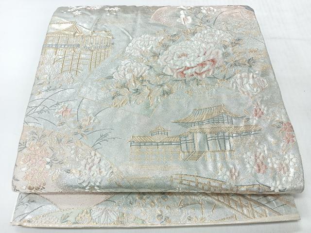 平和屋着物◎六通柄袋帯　古利四季花　金銀糸　正絹　逸品　CABI4440nb