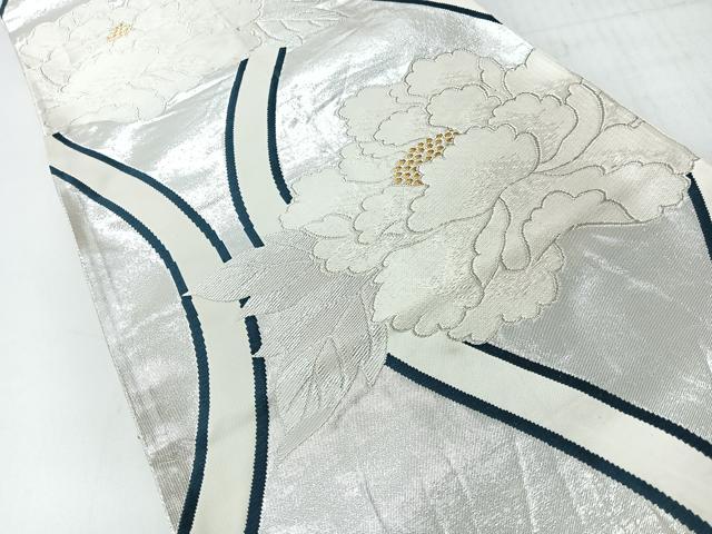 平和屋着物◎六通柄袋帯　唐織　立涌牡丹文　金銀糸　正絹　逸品　CABI4443nb