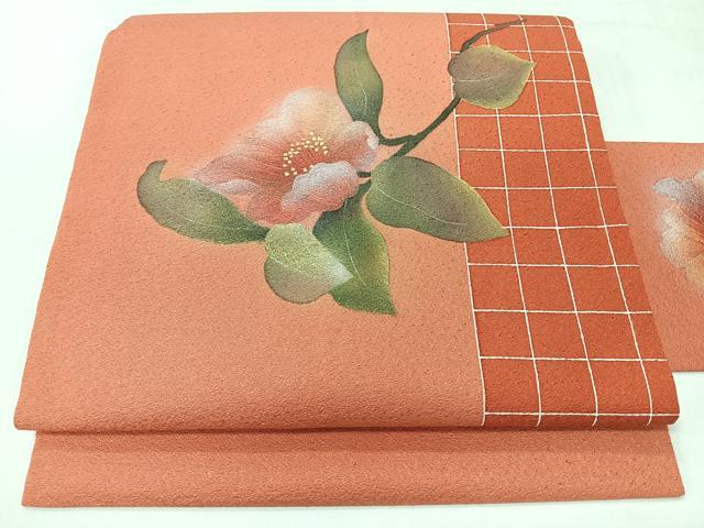 平和屋着物◎九寸名古屋帯　手描き　舞花文　金糸　正絹　逸品　CABI4444nb