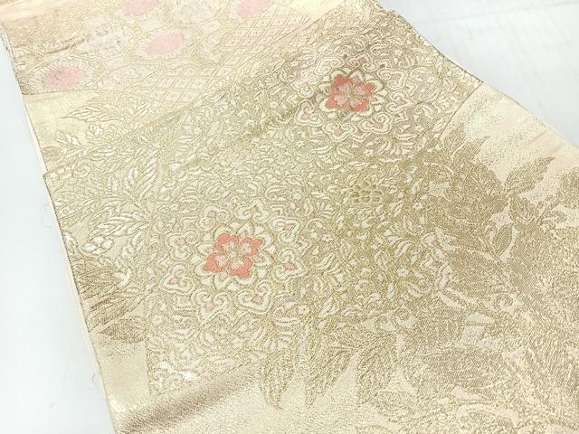 平和屋着物◎六通柄袋帯　唐織　地紙正倉院花文　金糸　正絹　逸品　CABI4458nb