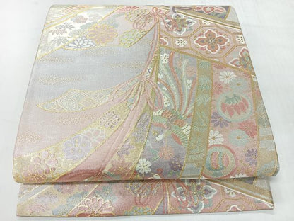 平和屋着物◎六通柄袋帯　花鳥文　金銀糸　正絹　逸品　CABI4470nb