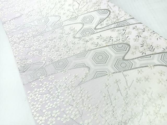 平和屋着物◎六通柄袋帯　唐織　亀甲舞花文　銀糸　正絹　逸品　CABI4473nb