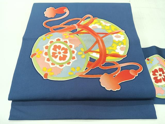 平和屋着物◎塩瀬　九寸名古屋帯　花つづみ　金彩　正絹　逸品　CABI4477nb