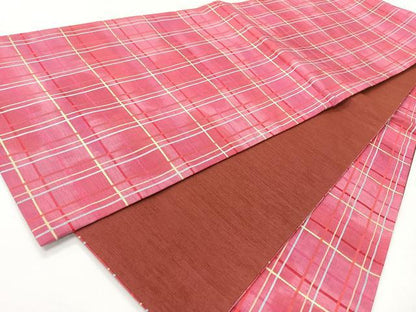 平和屋着物◎全通柄　京袋帯　紬地　吉野間道　正絹　逸品　CABI4478nb