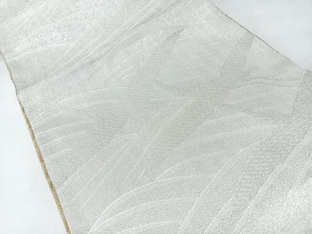 平和屋着物◎両面　六通柄袋帯　嵯峨づつれ織　飛鶴文　銀糸　正絹　逸品　CABI4504nb