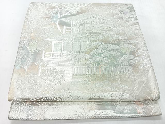 平和屋着物◎六通柄袋帯　古京錦　二重引箔　銀糸　正絹　逸品　CABI4538nb