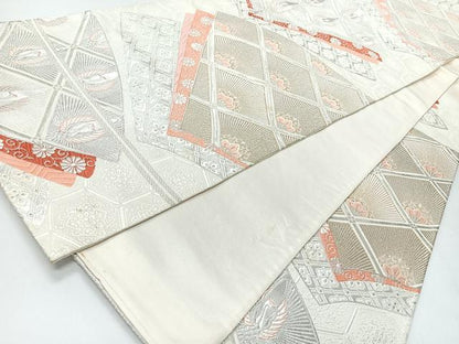 平和屋着物◎六通柄袋帯　唐織　地紙花鳥文　金銀糸　正絹　逸品　CABI4540nb