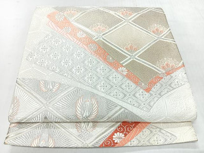 平和屋着物◎六通柄袋帯　唐織　地紙花鳥文　金銀糸　正絹　逸品　CABI4540nb
