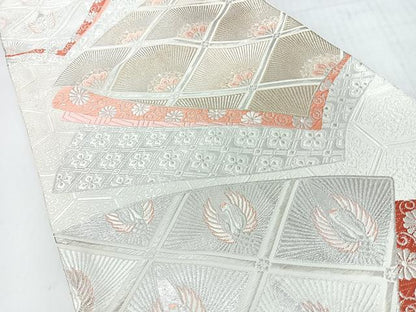 平和屋着物◎六通柄袋帯　唐織　地紙花鳥文　金銀糸　正絹　逸品　CABI4540nb