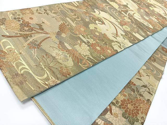 平和屋着物◎六通柄袋帯　能衣　金糸　正絹　逸品　CABI4541nb