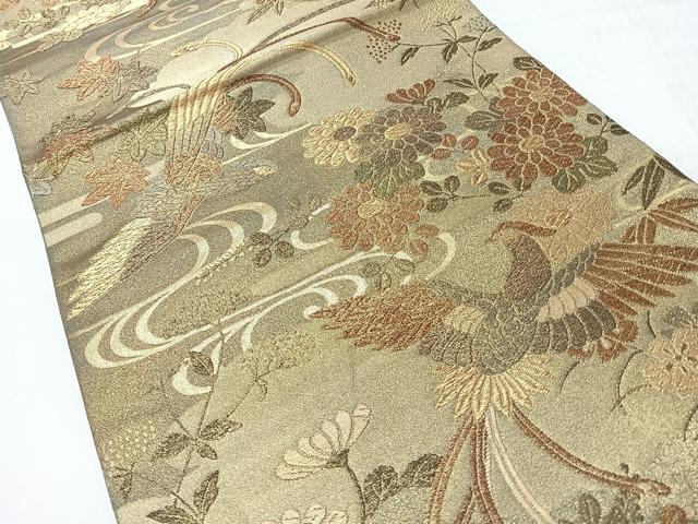 平和屋着物◎六通柄袋帯　能衣　金糸　正絹　逸品　CABI4541nb