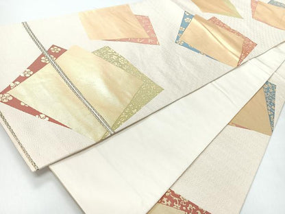 平和屋着物◎六通柄袋帯　名物裂　金糸　正絹　逸品　CABI4545nb