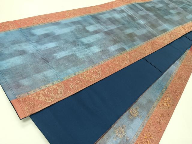 平和屋着物◎太鼓柄袋帯　幾何学花文　正絹　逸品　CABI4546nb