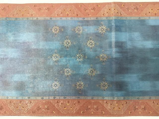 平和屋着物◎太鼓柄袋帯　幾何学花文　正絹　逸品　CABI4546nb