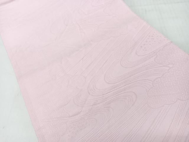 平和屋着物◎両面　六通柄袋帯　唐織　吉祥流水花調文　銀糸　正絹　逸品　CABI4567nb