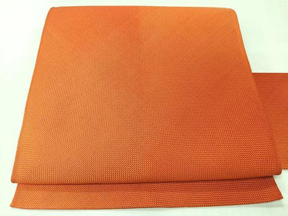 平和屋着物◎全通柄　九寸名古屋帯　人参色　正絹　逸品　CABI4600nb
