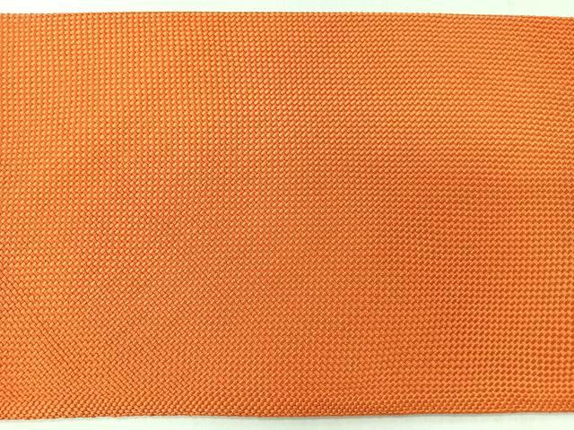 平和屋着物◎全通柄　九寸名古屋帯　人参色　正絹　逸品　CABI4600nb
