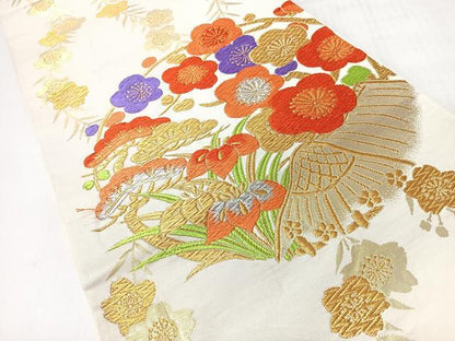 平和屋着物◎六通柄袋帯　唐織　梅松文　金銀糸　やまとオリジナル　正絹　逸品　CABI4606nb