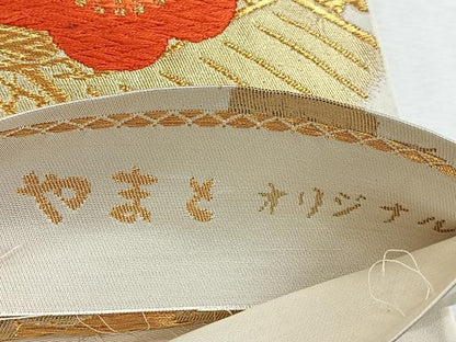 平和屋着物◎六通柄袋帯　唐織　梅松文　金銀糸　やまとオリジナル　正絹　逸品　CABI4606nb