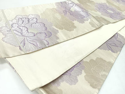 平和屋着物◎六通柄袋帯　舞花文　銀糸　やまとオリジナル　正絹　逸品　CABI4607nb