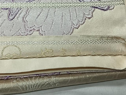 平和屋着物◎六通柄袋帯　舞花文　銀糸　やまとオリジナル　正絹　逸品　CABI4607nb