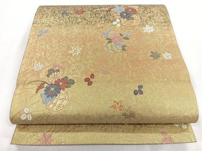 平和屋着物◎六通柄袋帯　粋彩　金糸　正絹　逸品　CABI4617nb