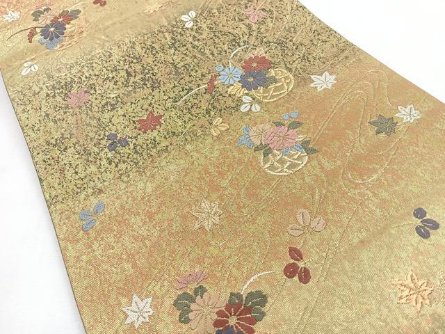 平和屋着物◎六通柄袋帯　粋彩　金糸　正絹　逸品　CABI4617nb