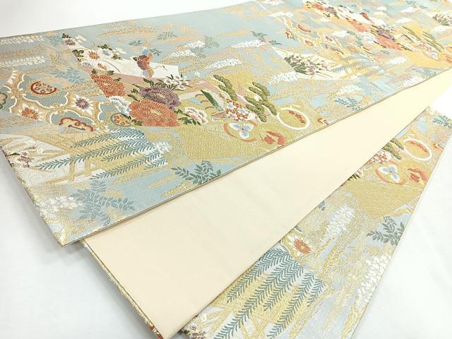 平和屋着物◎六通柄袋帯　蒔絵　金糸　正絹　逸品　CABI4633nb